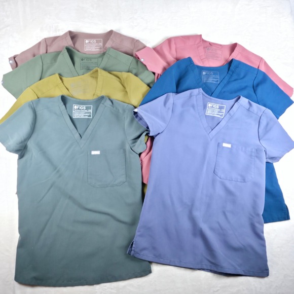 Figs Other - FIGS Scrub Lot Womens XXS Top/ XS Bottoms Mixed Colors Casma Zamora Jogger